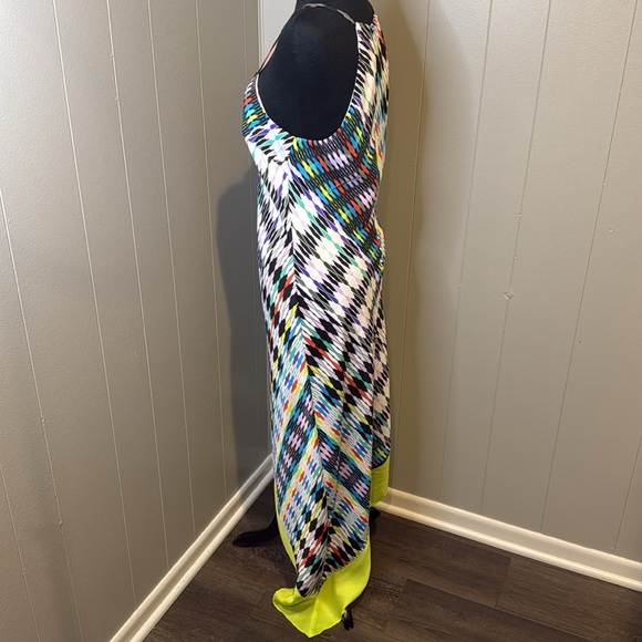 Laundry by Shelli Segal Women’s 8 Strap Maxi Dress Asymmetrical Abstract Pattern - Picture 3 of 9